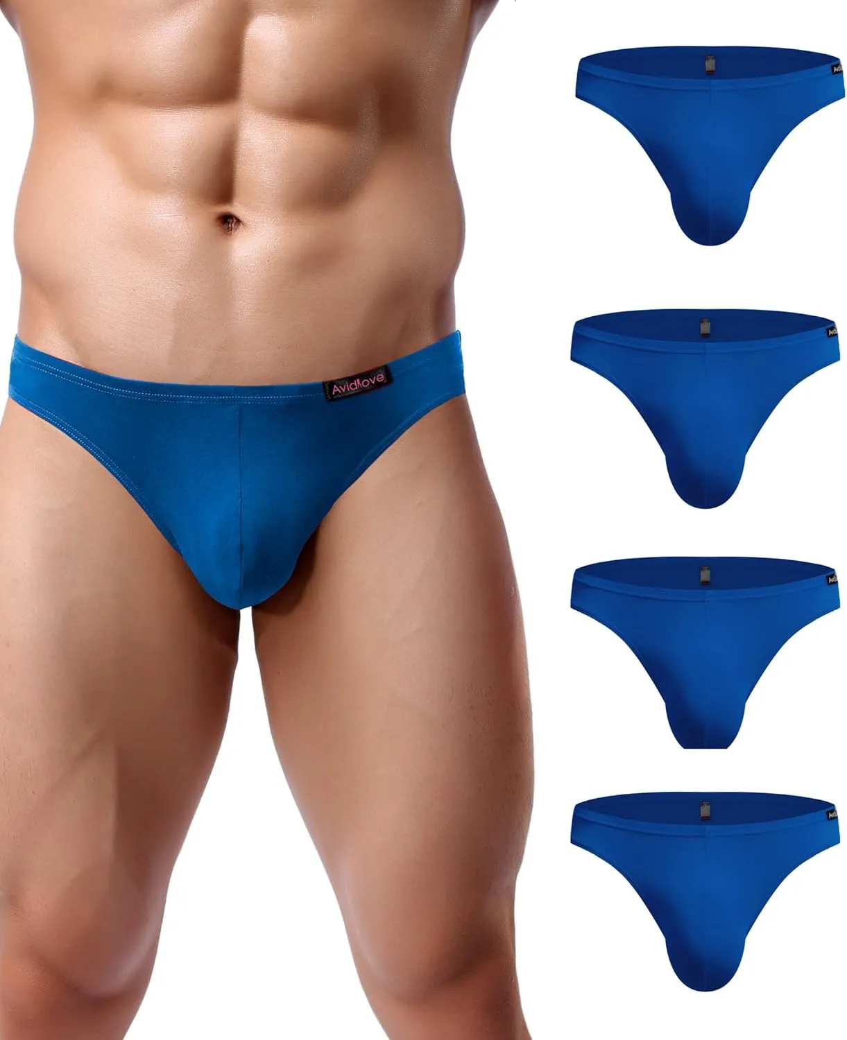 Avidlove Mens Bikini Underwear Low Rise Briefs Microfiber Underpants 4 Pack