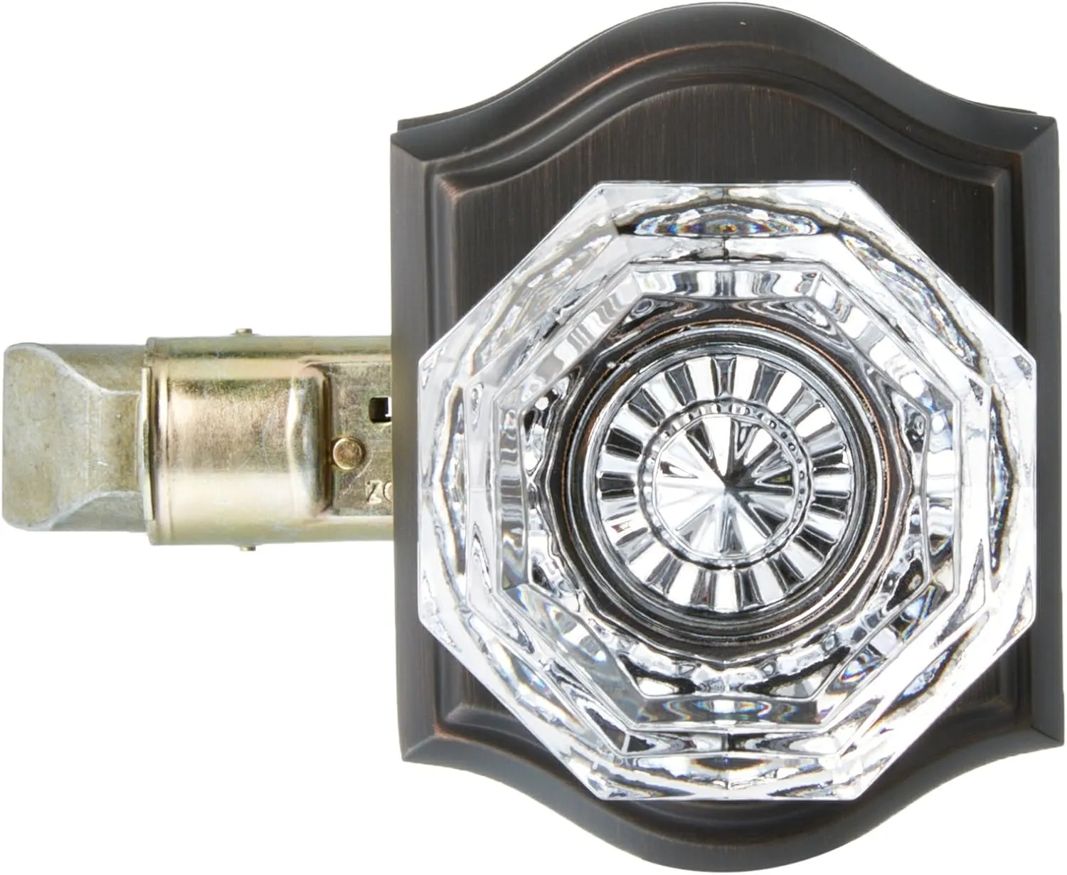 Baldwin PS.CRY.Tar Crystal Passage Door Knob Set with Traditional Arch Trim from, Venetian Bronze