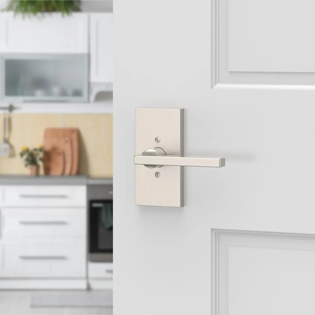 Baldwin PSSQUCFR044 PS.SQU.CFR Square Passage Door Lever Set with 5 Inch Rectangle Rose from The Reserve Collection