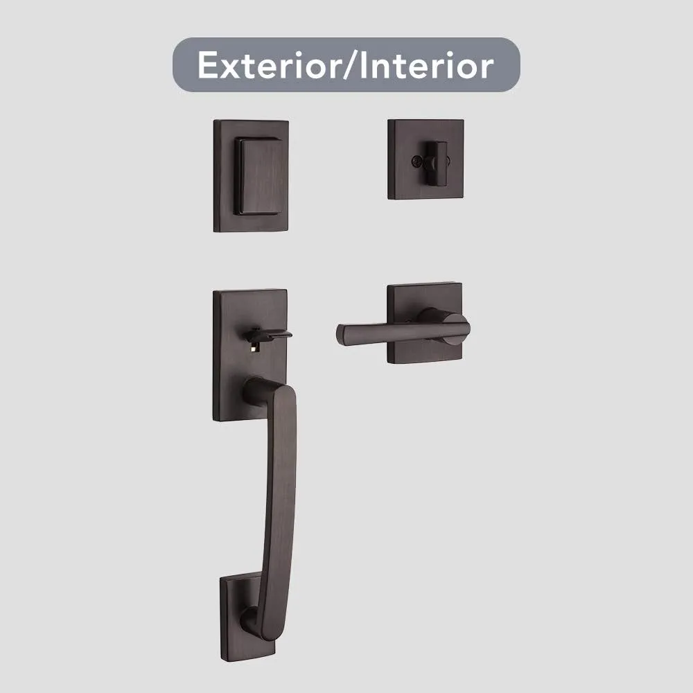Baldwin Spyglass , Front Entry Handleset with Interior Lever, Featuring SmartKey Deadbolt Re-Key Technology and Microban Protection, in Venetian Bronze
