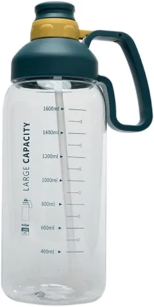 barley Portable Water Bottles 63.3oz Large Capacity Water Bottle with Built-in Straw Accurate Water Volume Scale Sports Water Jug