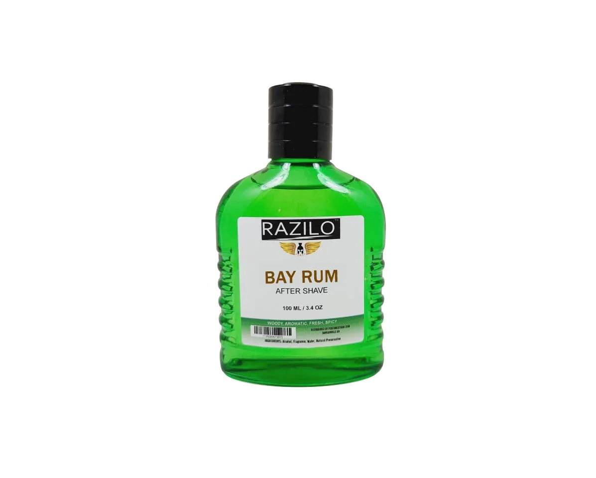 Bay Rum After Shave Splash Liquid for Men; 3.4oz / 100ml Green Glass Bottle Bay Rum
