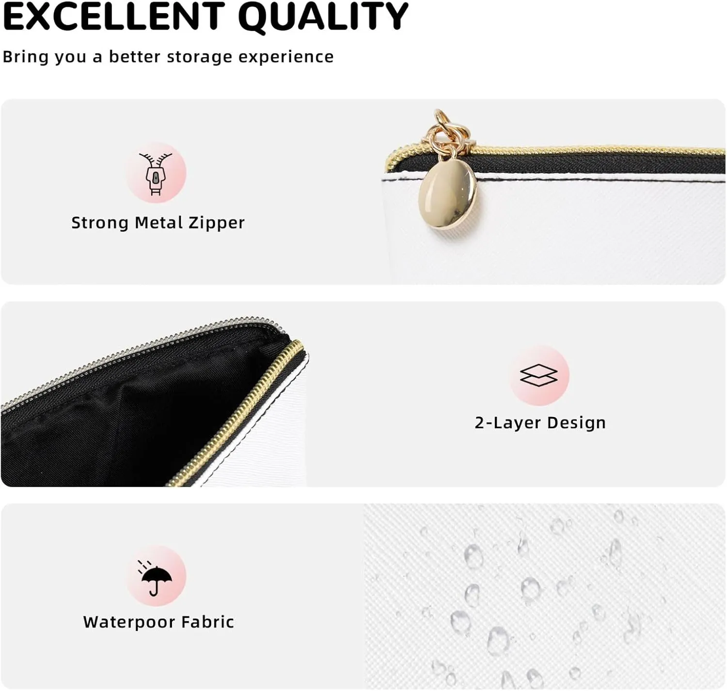Bees Pattern Cosmetic Bag Travel Makeup Bag Organizer Toiletry Bag with Zipper Storage Pouch Coin Purse Brushes for Women Girls Gifts