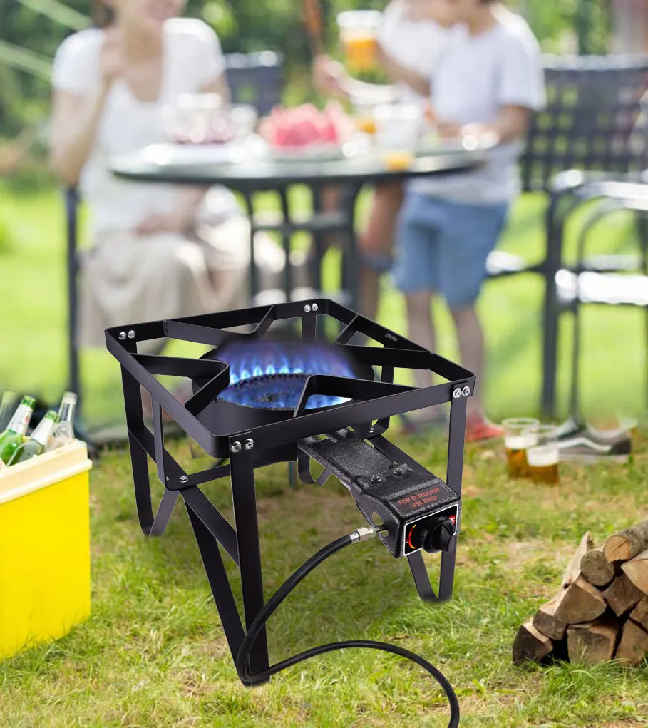 Bene Casa Single Square Burner & Stand; 30,000 BTU Portable Outdoor Stove