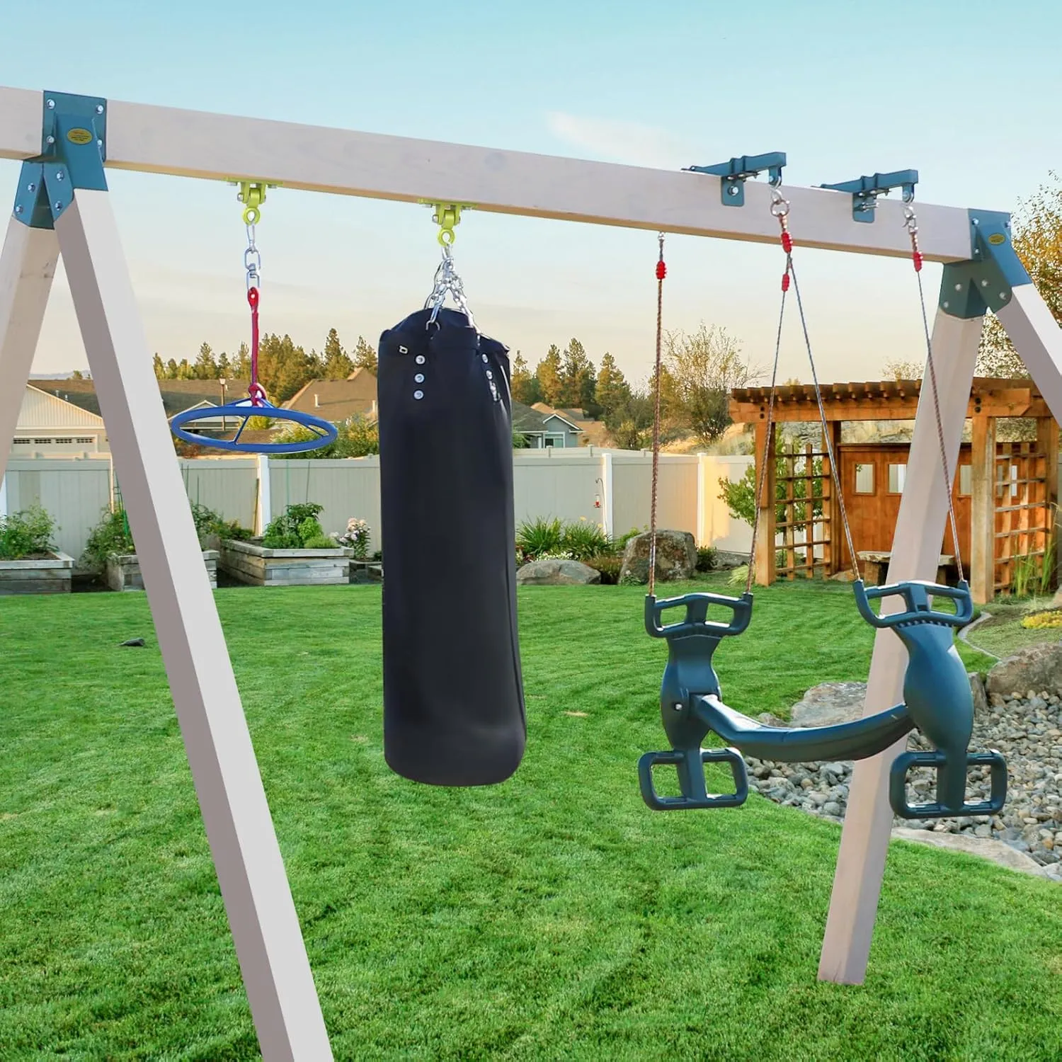 BETOOLL Swing Hangers Heavy Duty Porch Swing Hanging Kit for Ceiling Mounts Playground Tree Swing Hanger Indoor Outdoor Swingset Hardware Brackets Hooks 2400lb Yoga Hammock Accessories Yellow 2PCS