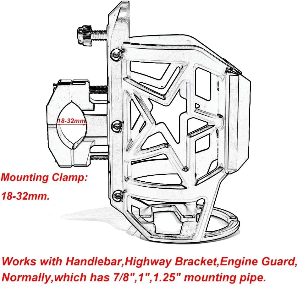 Beverage Water Bottle Drink Cup Holder Bracket Handlebar Mounting fits for CFMOTO Off-Road ATV CFORCE 600 All Years (Orange)