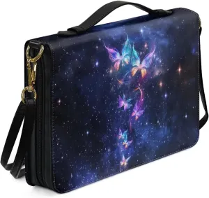 Bible Covers for Women Men Leather Bible Cover Case with Handle Church Carrying Tote Handbag