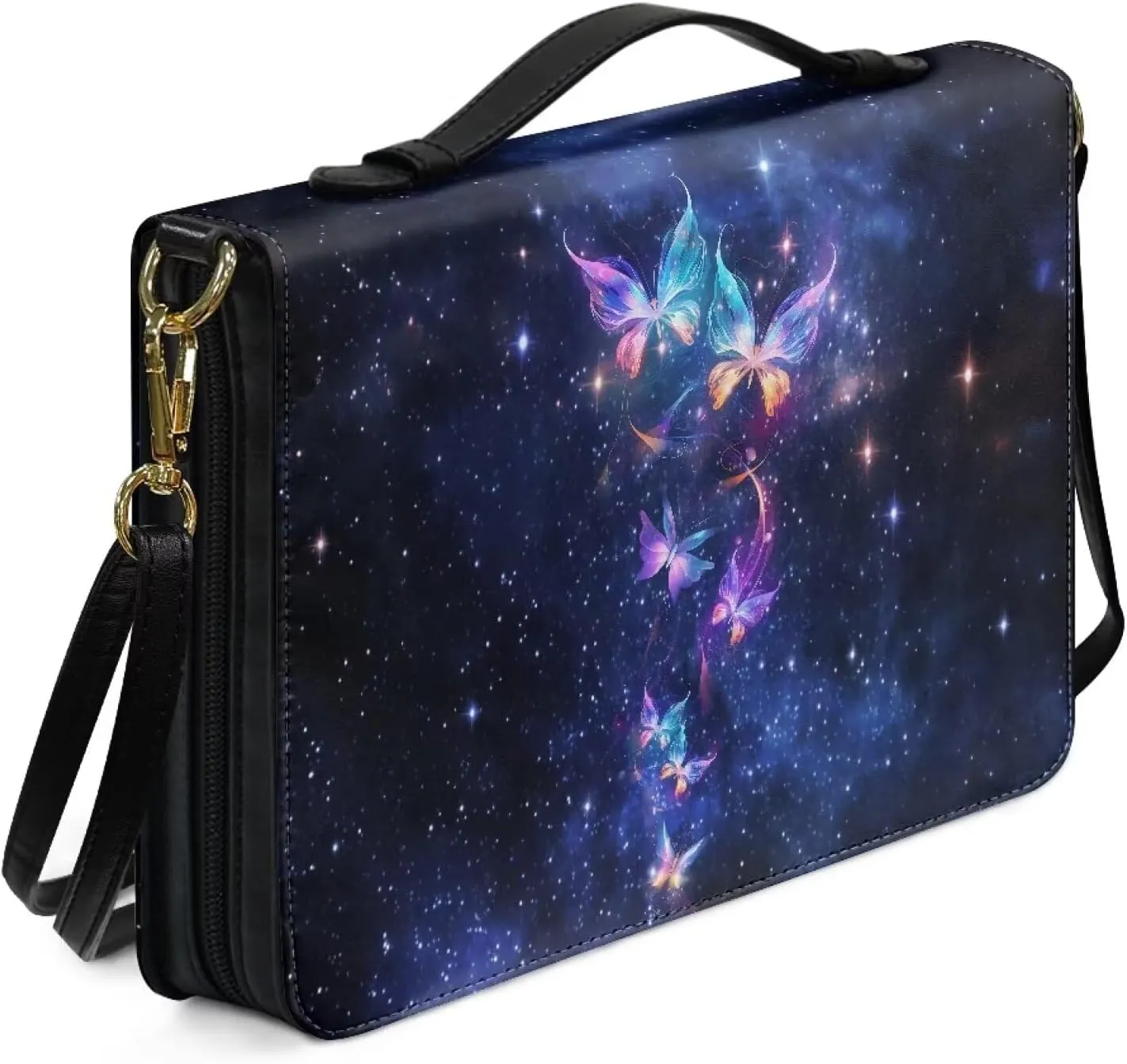 Bible Covers for Women Men Leather Bible Cover Case with Handle Church Carrying Tote Handbag