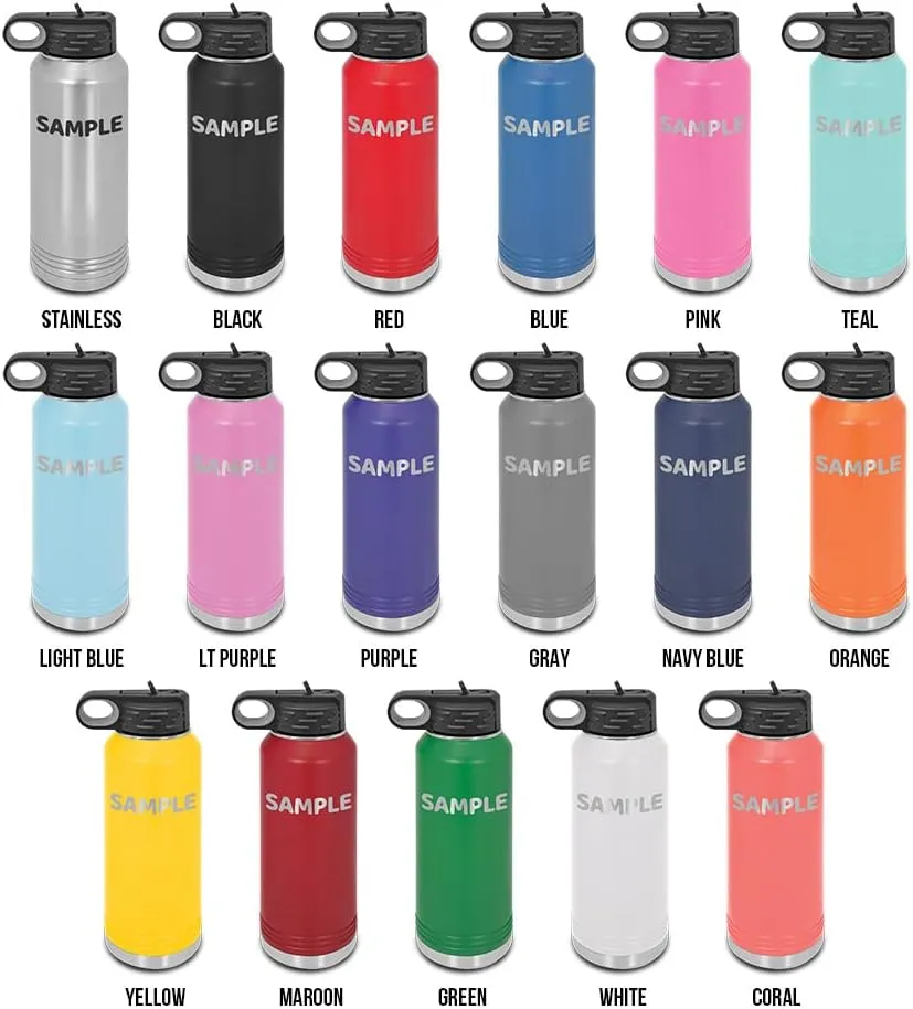 Bigfoot Trees Forest Laser Engraved Water Bottle Customizable Polar Camel Stainless Steel with Straw - sasquatch missing link big foot outdoors camping explore Maroon 32 oz