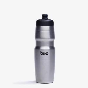 Bivo Duo 25oz Non Insulated Stainless Steel Bike Water Bottle - Lightweight for Cycling, Hiking, Sports - No Plastic Taste, Fits Most Cages, Dishwasher Safe - (Raw)