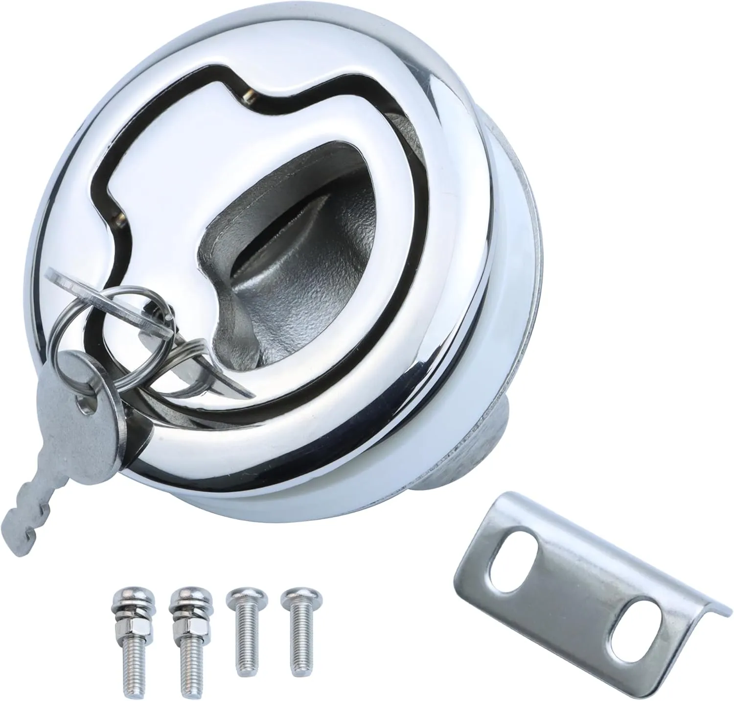 Boat Slam Latch 2" Deck Hatch Latch with Lift Handle Flush - Marine Grade 316 Stainless Steel, for RV, Boat, & Camper Trailer - Easy to Install, & Secure Locking Mechanism 1Pcs/2Pcs/Lock/Non-lock