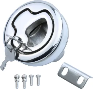 Boat Slam Latch 2" Deck Hatch Latch with Lift Handle Flush - Marine Grade 316 Stainless Steel, for RV, Boat, & Camper Trailer - Easy to Install, & Secure Locking Mechanism 1Pcs/2Pcs/Lock/Non-lock