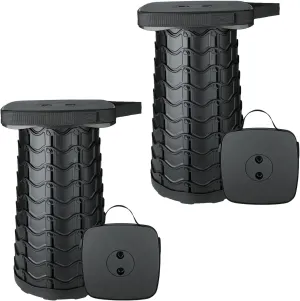 Boreeman 2-Pack Collapsible Stool, Square Shape, Lightweight Yet More Sturdy with Load Capacity 400lbs, Upgraded Portable Stool for Camping Fishing Hiking BBQ