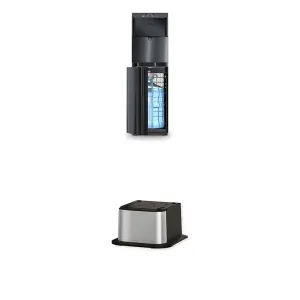 Brio CLBL720SCBLK Moderna Self Cleaning Bottom Load Hot, Cold & Room Water Cooler Bundled with Water Cooler Dispenser Base for Brio Water Cooler