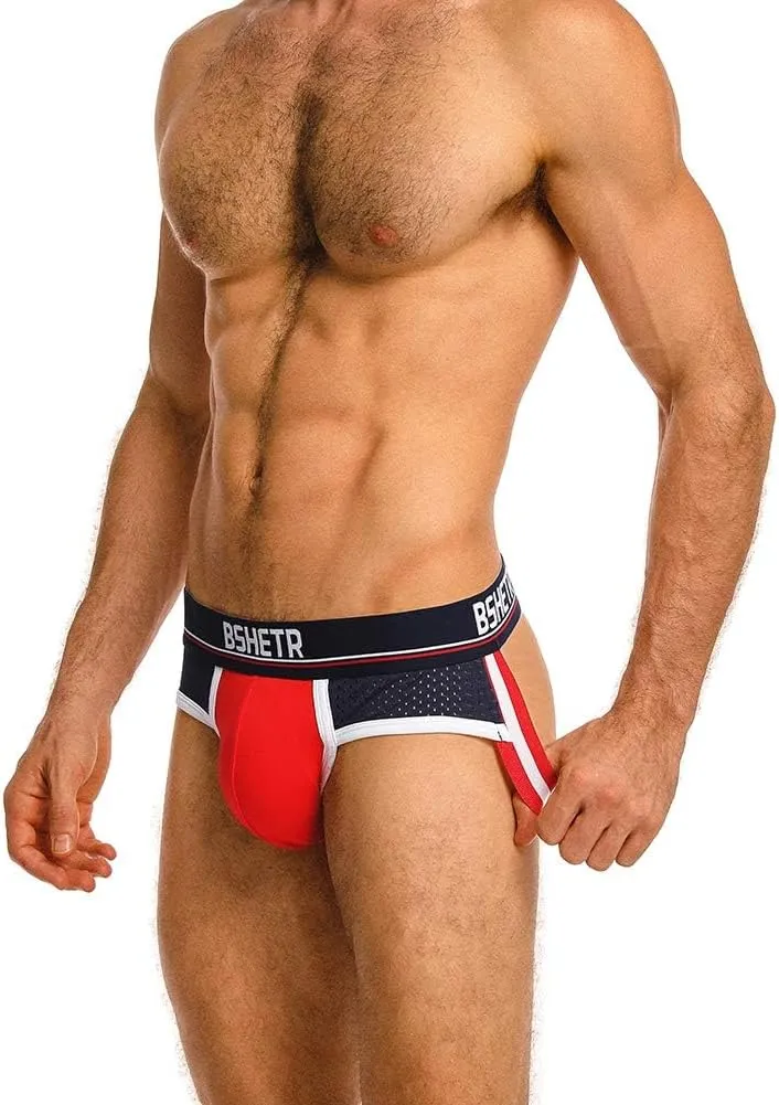 BSHETR Men's Jockstraps Athletic Supporters 5-Pack Ultra Soft Daily Sports Underwear