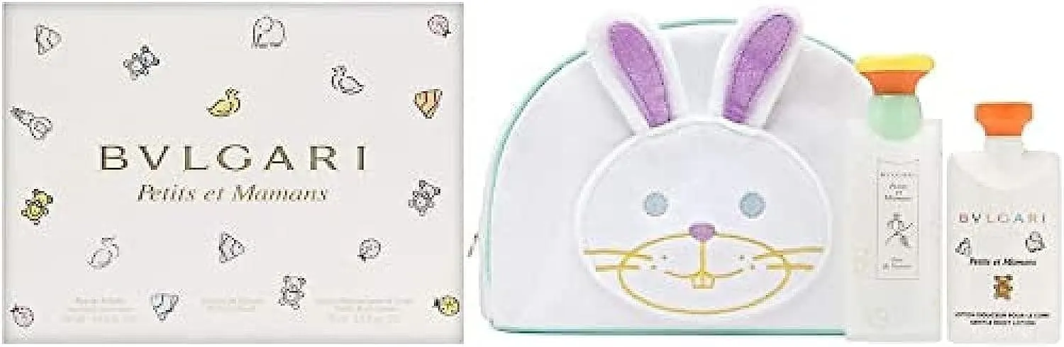 Bvlgari Petits et Mamans by Bvlgari 3 Piece Set Includes: 3.4 oz Eau de Toilette Spray   2.5 oz Gentle Body Lotion   Toiletry Pouch