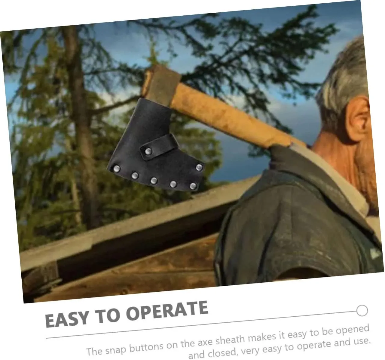 Cabilock Pcs Leather Axe Sheath Hatchet Protective Cover Pouch Portable Sturdy for Camping Hiking and Outdoor Adventures