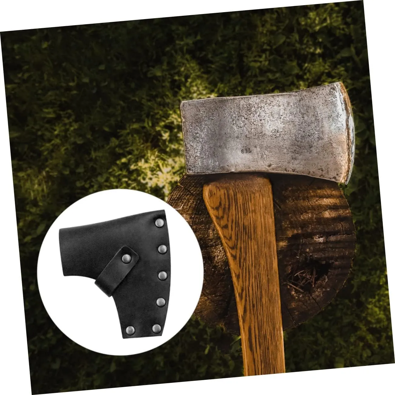 Cabilock Pcs Leather Axe Sheath Hatchet Protective Cover Pouch Portable Sturdy for Camping Hiking and Outdoor Adventures