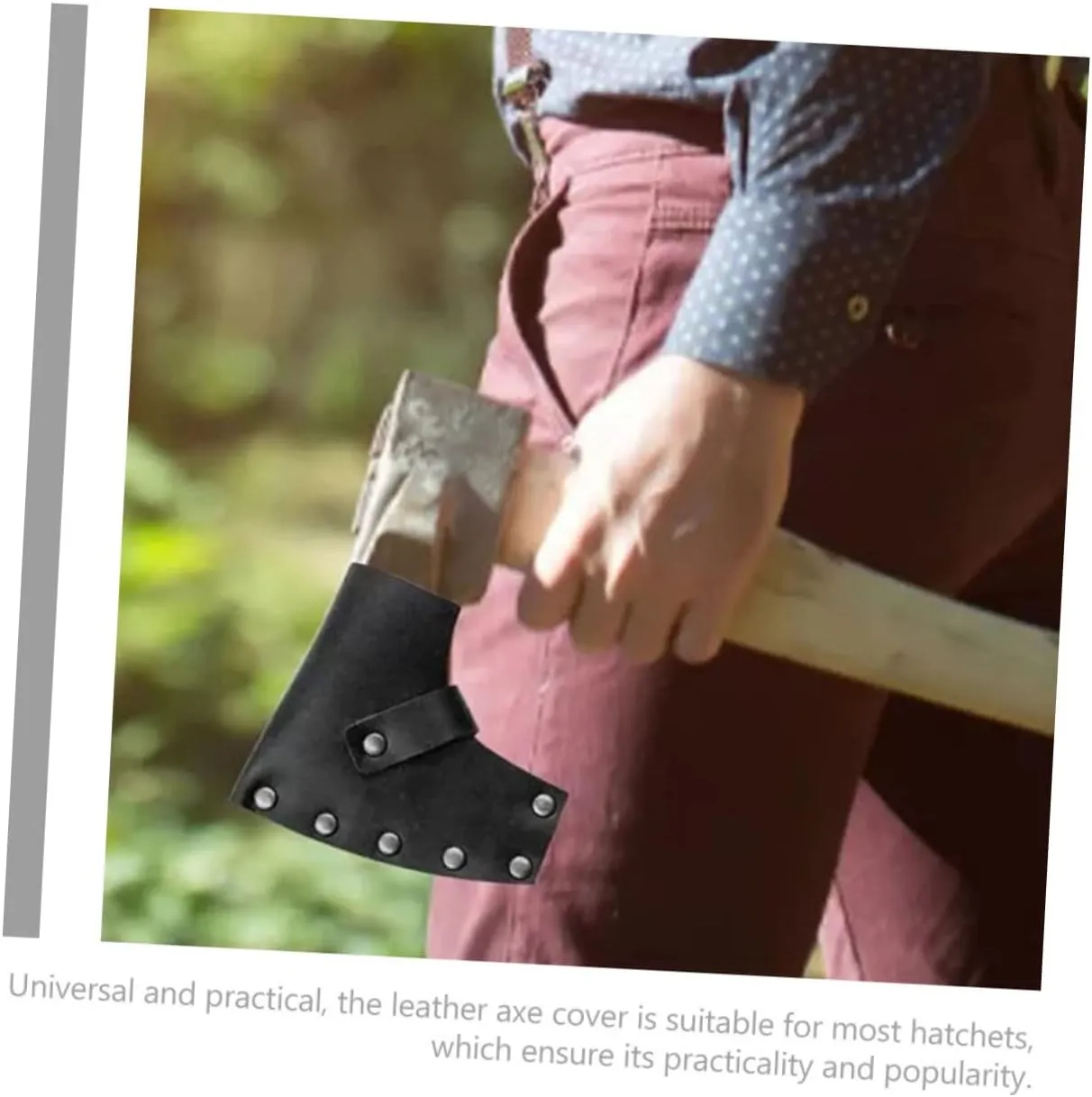 Cabilock Pcs Leather Axe Sheath Hatchet Protective Cover Pouch Portable Sturdy for Camping Hiking and Outdoor Adventures
