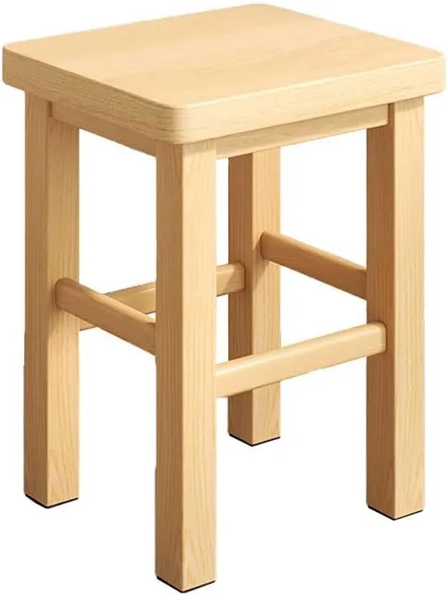 Camping Chairs Heavy Duty Square Wooden Stool, Stackable Backless Foot Stool Sitting Stool