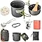 Camping Cookware Set with Stove,Portable Camping Mess Kit with Non-Stick Pots