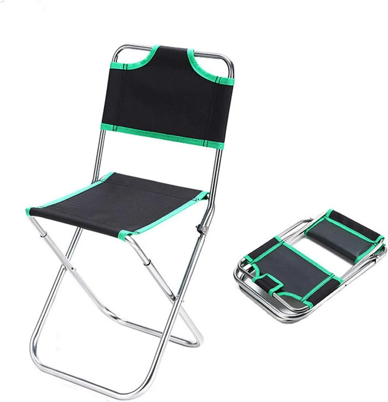 Camping Folding Chair Outdoor Multifunctional Folding Stool Backrest Fishing Chair Aluminum Patio Furniture Travel Picnic Camping (Color : Dark Gray)