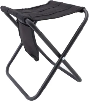 Camping Folding Chair Portable Folding Stool Outdoor Furniture Camping Sightseeing Chair Portable Aluminum Folding Stool with Storage Bag (Color : Black)