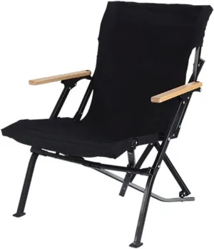 Camping Folding Stools Outdoor Portable Folding Chair Camping Fishing Backrest Stool Aluminum Alloy Leisure Beach Chair(Black)