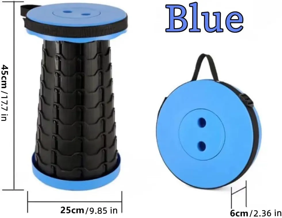 Camping Stool & Folding Small Chair - Portable Folding Stool, Lightweight Collapsible Stool for Fishing, Hiking, BBQ, Parties, Outdoor Activities (Blue)