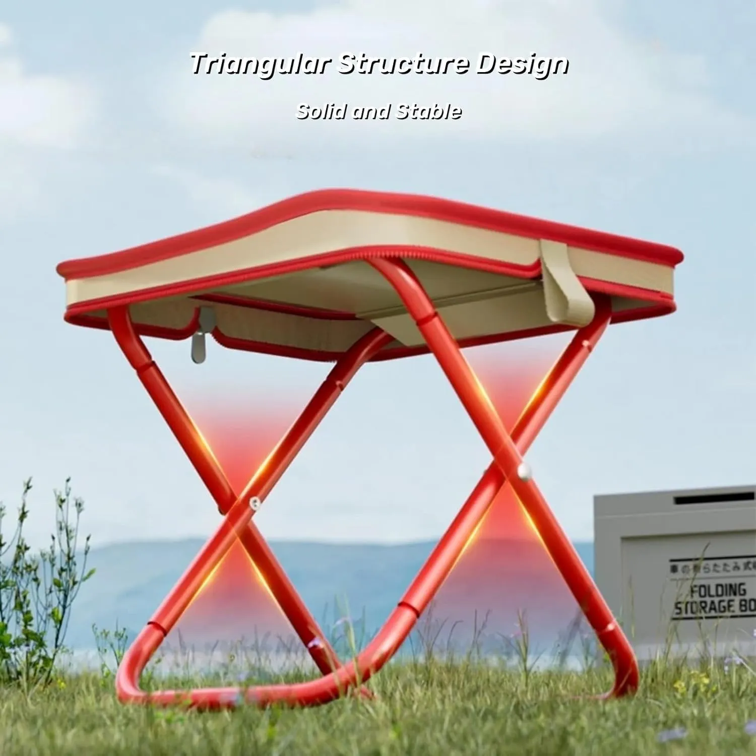 Camping Stool Collapsible Stool with Storage Bag Portable Chairs for Adults Lightweight Camping Foot Rest Loads Up to 330lb for Travel Fishing Picnic (1, Black)