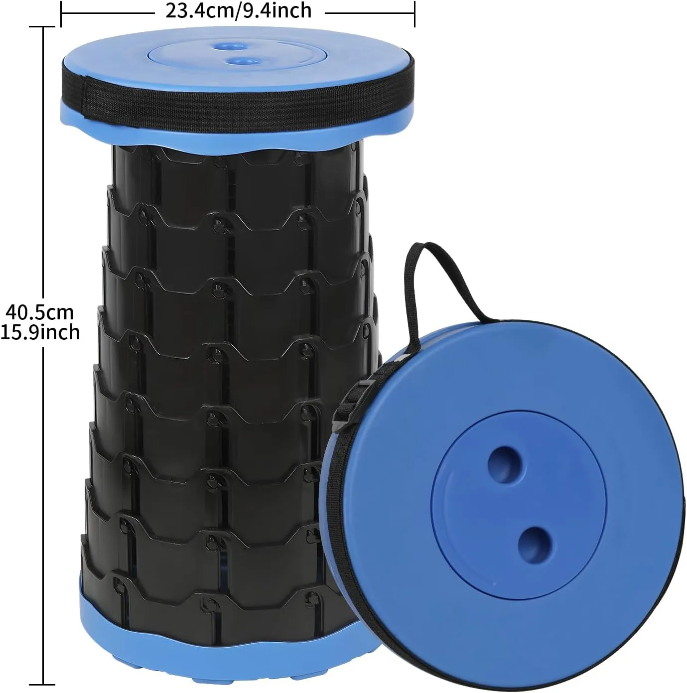 Camping Stool Portable Collapsible Stool Retractable Stool Folding Chair Outdoor Telescopic Stool Capacity 400lb Lightweight for Fishing Hiking Trips BBQ Stool Blue, Medium