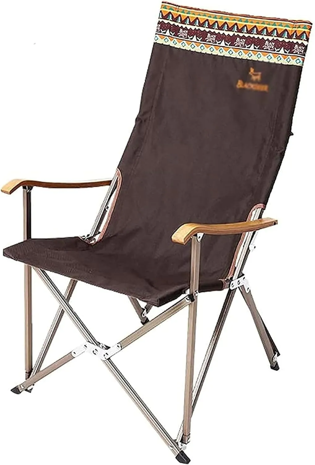 Campung Chair Outdoor Ethnic Pattern Folding Armchair Portable Adult Foldable Seat Lazy Fishing Back Chair Beach Fold Up Stool Camping Aluminum Alloy Lounge Chair with