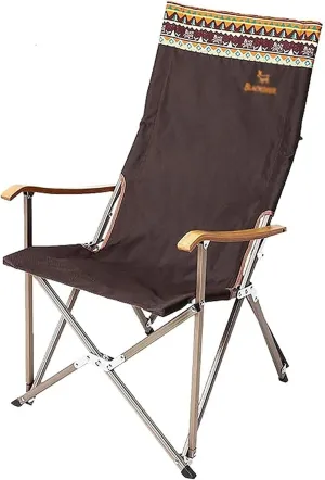 Campung Chair Outdoor Ethnic Pattern Folding Armchair Portable Adult Foldable Seat Lazy Fishing Back Chair Beach Fold Up Stool Camping Aluminum Alloy Lounge Chair with