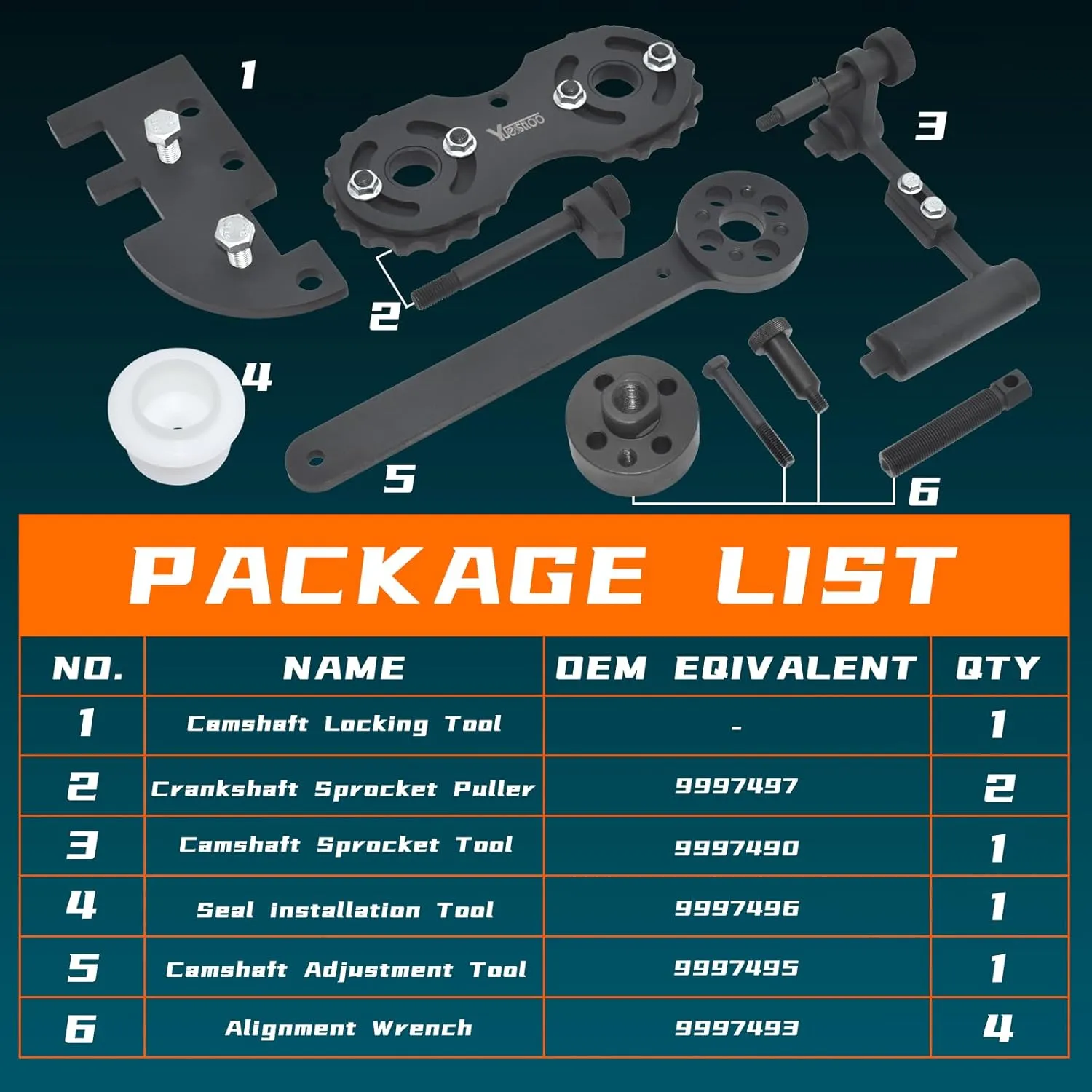 Camshaft Alignment Tool Kit, Timing Tool Kit Compatible with New Volvo 2.0T S60 S80 V60 V70 XC60 XC70 XC80 with B4204/B4154 Engine, Camshaft Chain Timing Tool