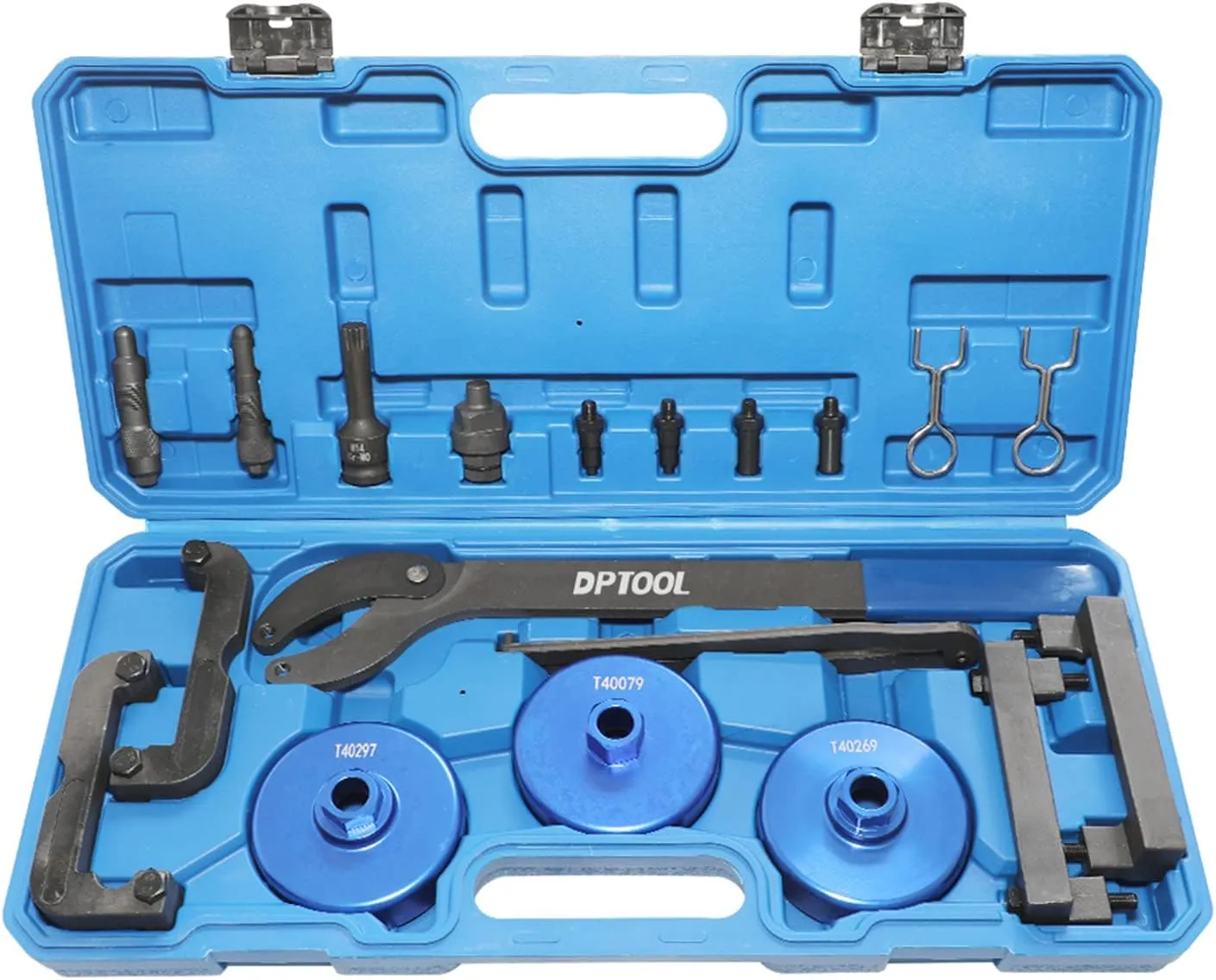 Camshaft Timing Tool Set Compatible with Audi VW 2.0T, 2.4, 2.8, 3.0T, 3.2T, 4.2, 5.2 Engine T40133 T40070 T40026 T40071 T40058 T10172 T40069 T10035 with T40079 T40269 T40297 Camshaft Adjuster Key