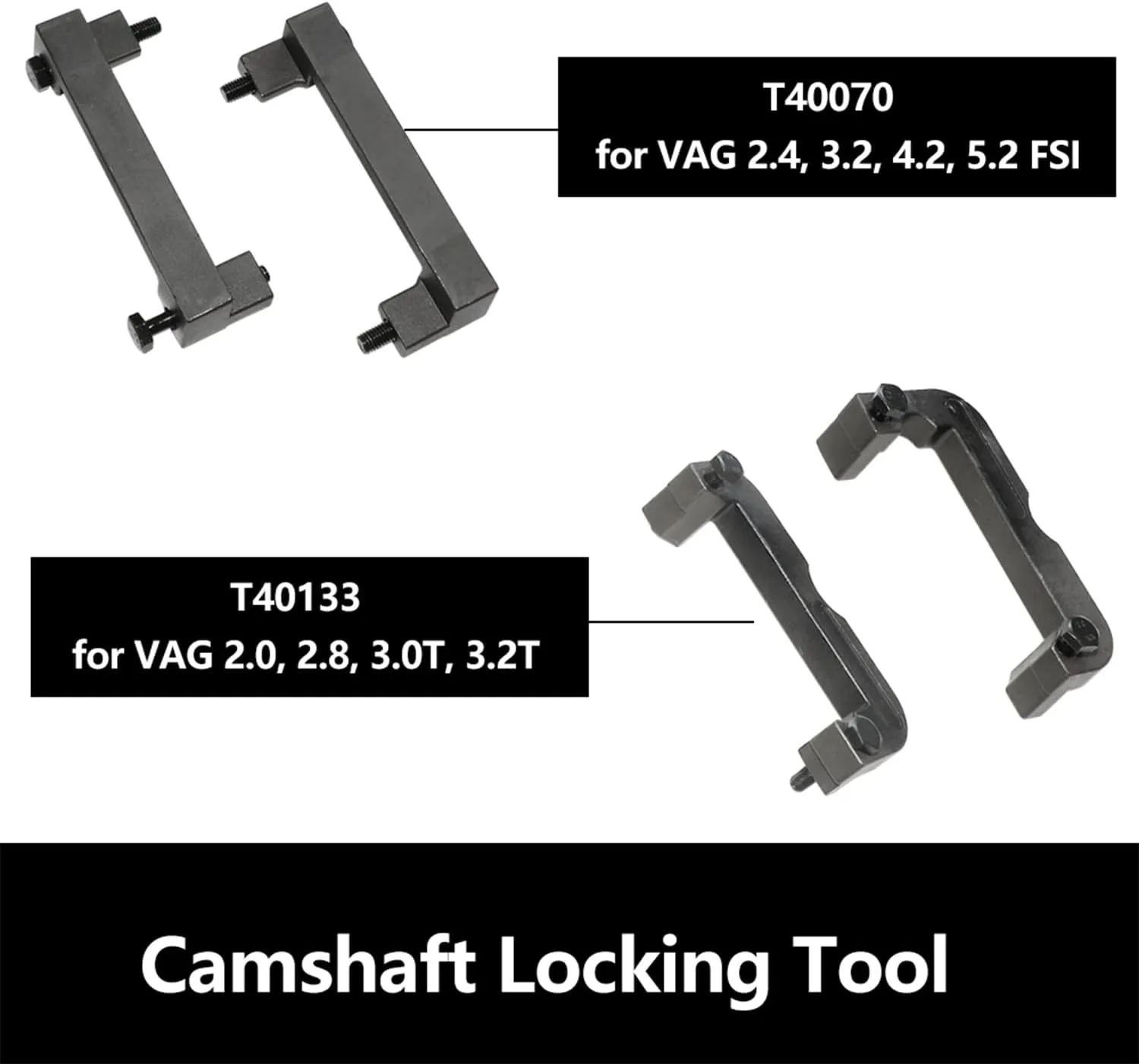 Camshaft Timing Tool Set Compatible with Audi VW 2.0T, 2.4, 2.8, 3.0T, 3.2T, 4.2, 5.2 Engine T40133 T40070 T40026 T40071 T40058 T10172 T40069 T10035 with T40079 T40269 T40297 Camshaft Adjuster Key