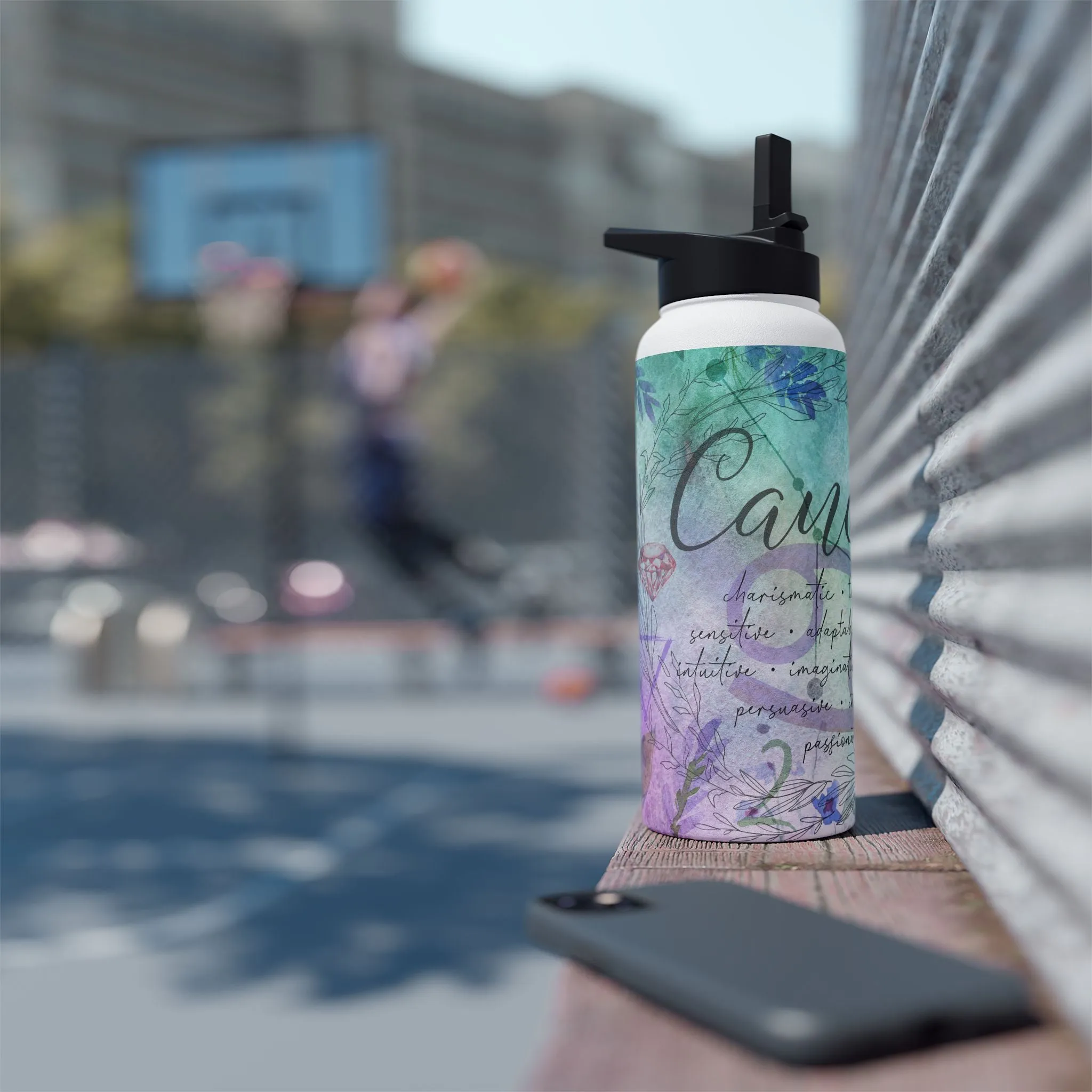 Cancer Stainless Steel Water Bottle, Standard Lid