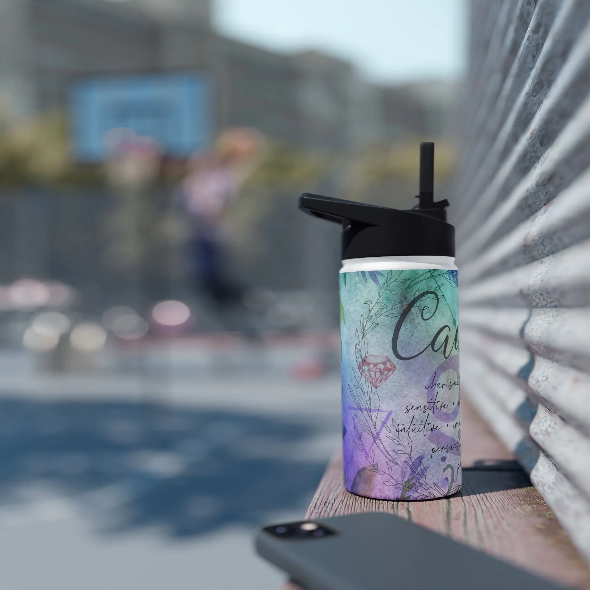 Cancer Stainless Steel Water Bottle, Standard Lid