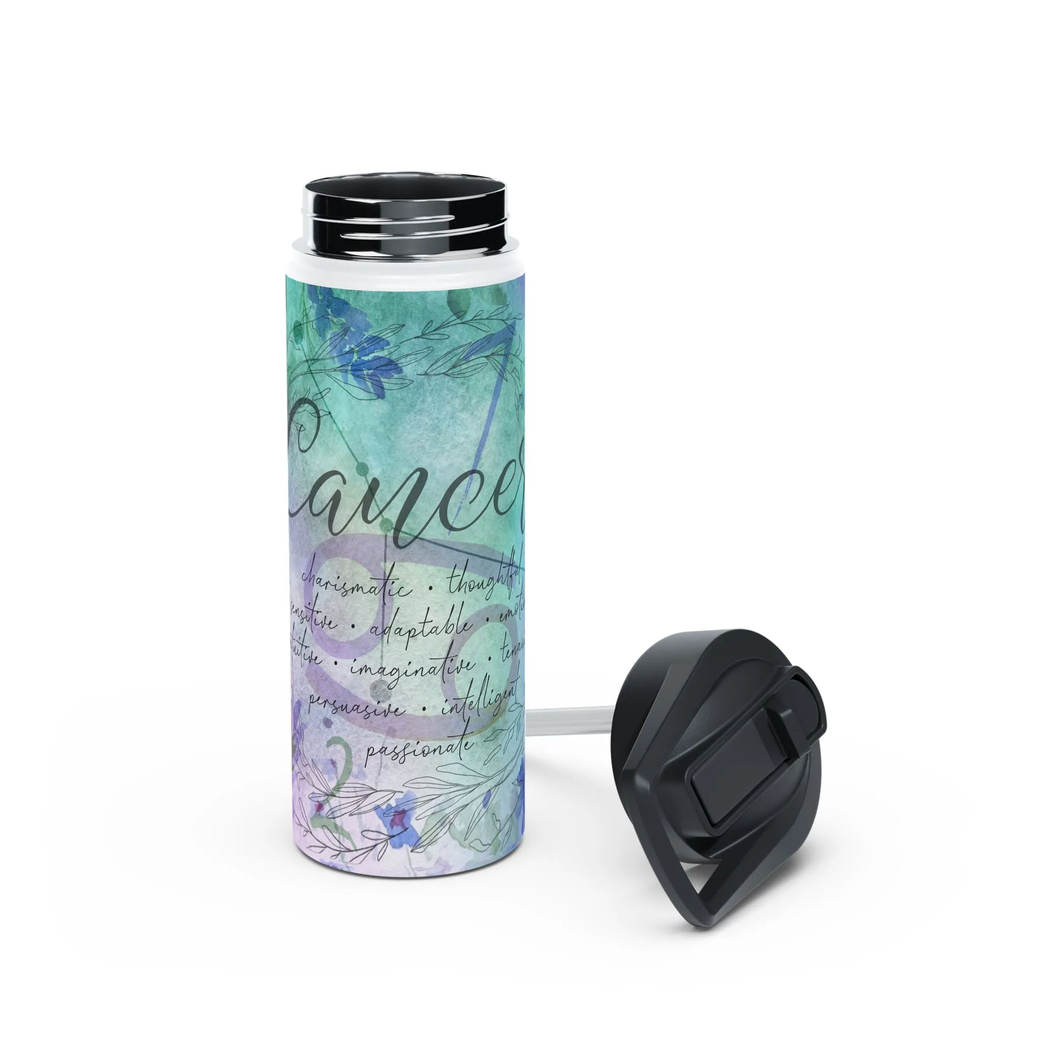 Cancer Stainless Steel Water Bottle, Standard Lid