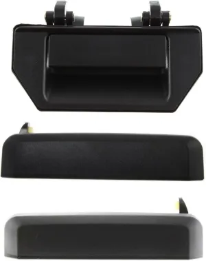 Car Door Handle Exterior Front Rear Tailgate 3 Pieces Black Textured Black Plastic Without Key Hole for Nissan for Pickup Base/SE/XE 95-97 for D21 E 86-89 & XE 86-89 94 & Base/SE 86-94