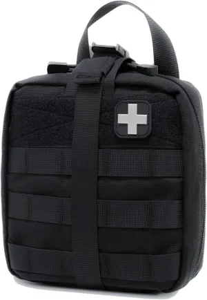 Carlebben Rip-Away EMT Pouch Molle Pouch Ifak Pouch Medical First Aid Kit Utility Pouch 1000D Nylon (with Medical Supplies)