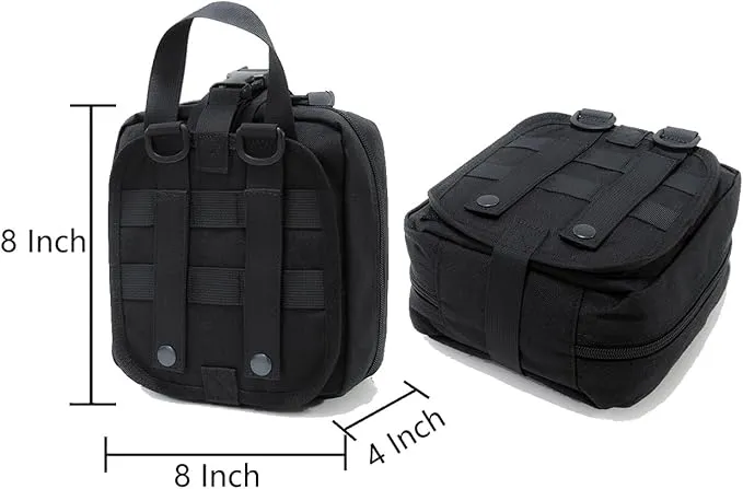 Carlebben Rip-Away EMT Pouch Molle Pouch Ifak Pouch Medical First Aid Kit Utility Pouch 1000D Nylon (with Medical Supplies)