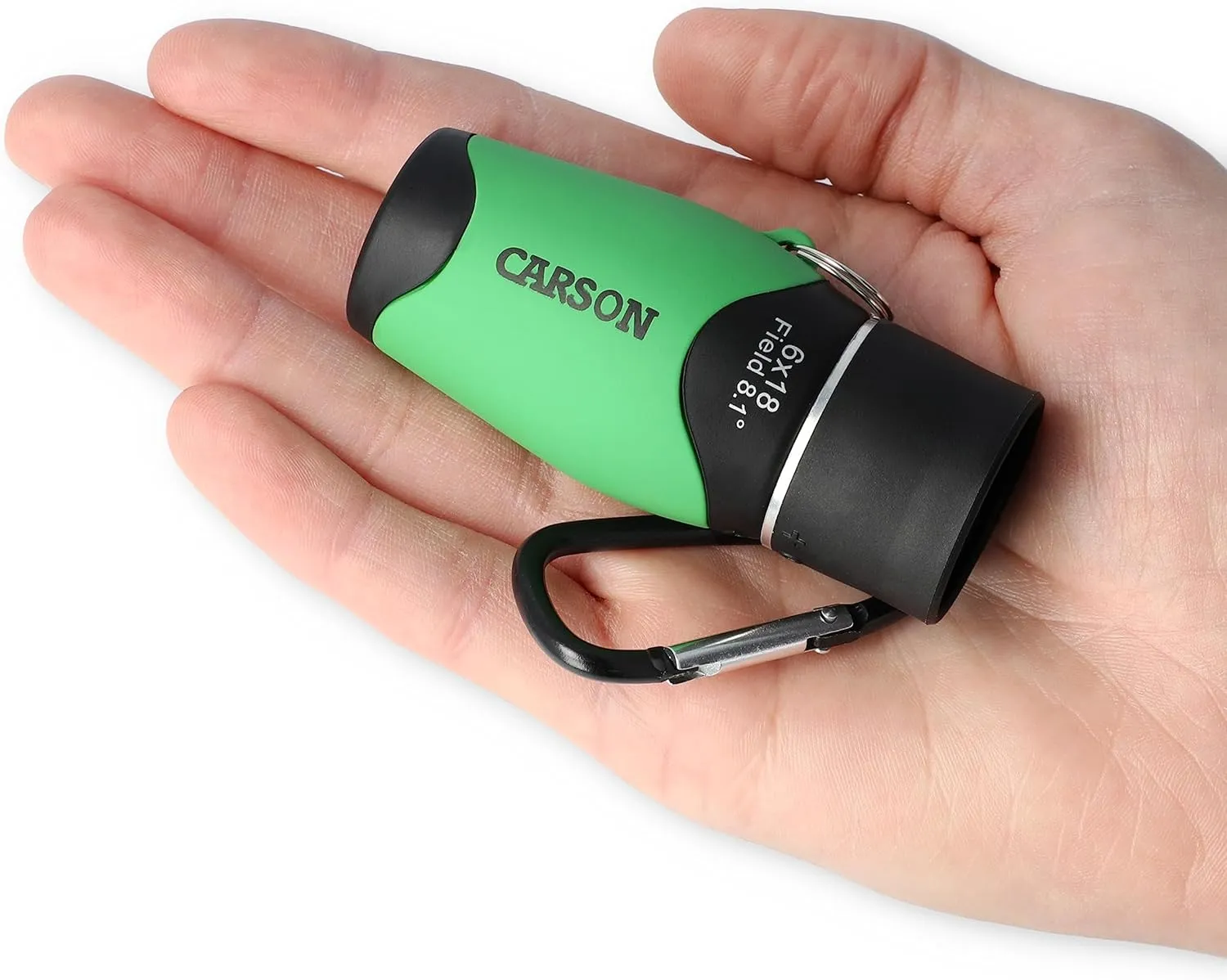 Carson MiniMight 6x18mm Pocket Monocular with Carabiner Clip, Green (MM-618CG)