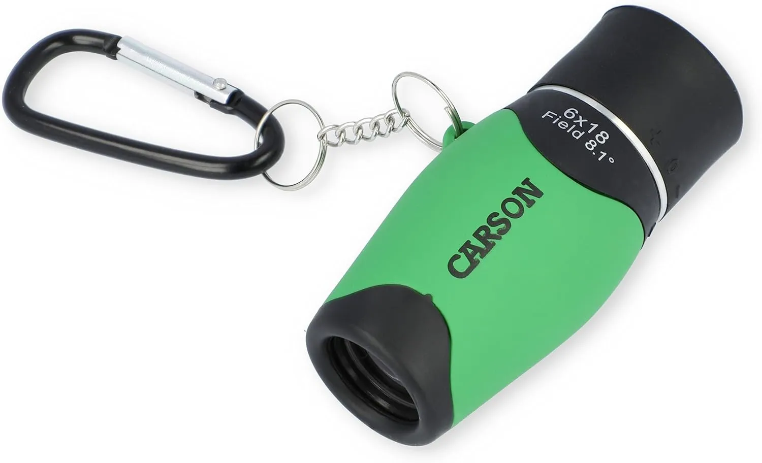 Carson MiniMight 6x18mm Pocket Monocular with Carabiner Clip, Green (MM-618CG)