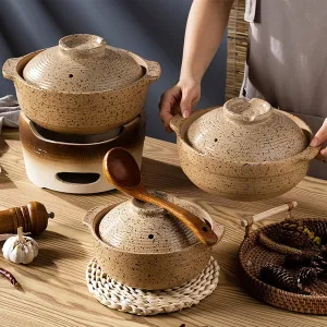 Ceramic Casserole Dish, Clay Pot, Earthen Pot Cookware with Lid for Dinner and Party, Stockpot for Stew, Soup, Steam, Bakeand Serve Oven Safe-Heat Resistant(3.7 QT)