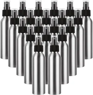 CertBuy 24 PCS Aluminum Fine Mist Spray Bottles 4 Oz Spray Bottles Refillable Pump Vials Atomizer Bottles Containers for Room Travel Cosmetic Perfume Toner Face Spray