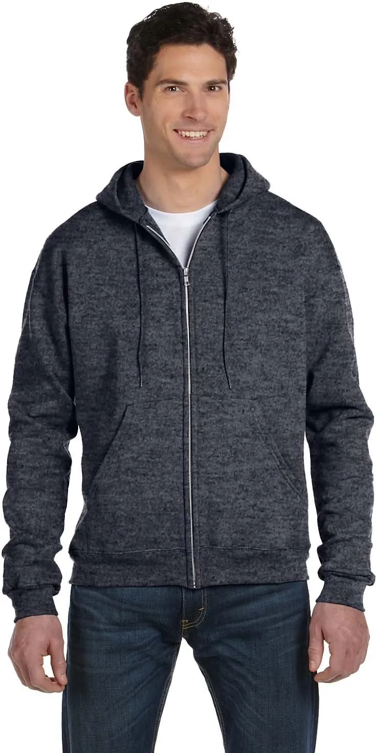 Champion Mens Double Dry Action Fleece Full Zip Hood Charcoal Heather