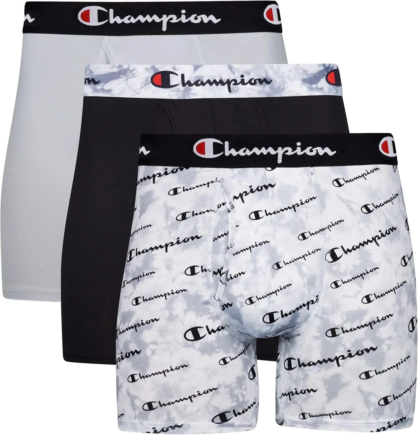 Champion Men's Underwear Boxer Briefs, Total Support Pouch, Assorted 3-Pack
