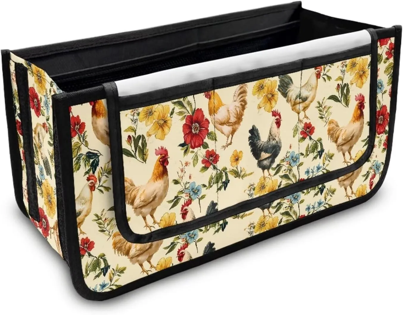 Chicken Floral Hand-Free Carry Storage Bag for Universal Walkers Folding Walker Accessories Bag Mobility Aid Accessory Pouch for Elderly Senior