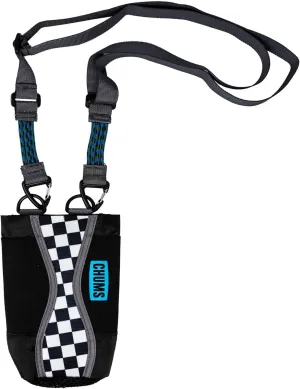 Chums Fjord Bottle Elastic Sling Bag – Adjustable Nylon and Polyester Tactical Tote for Water Bottles and Flasks (Checkers)